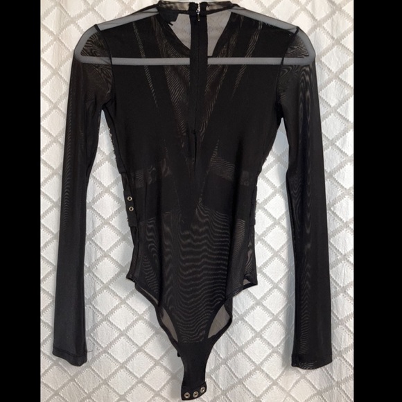 Top shop black sheer bodysuit with silver studs - Picture 2 of 3